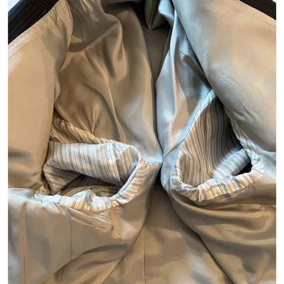 Hugo Boss Suit Jacket Mens Size 44R Gray Pinstripe Wool Single Breasted Pockets - Picture 8 of 14